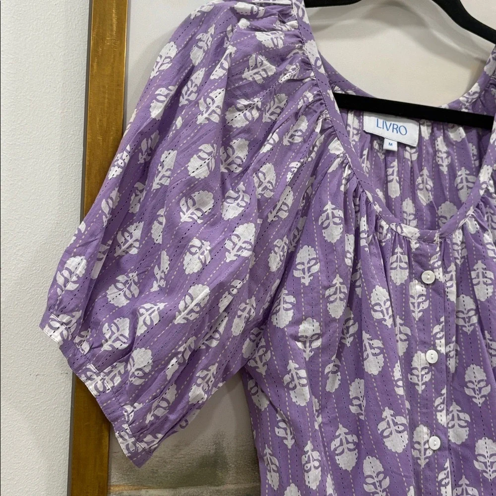 LIVRO Floral Lilac Blouse M - Picture 3 of 5